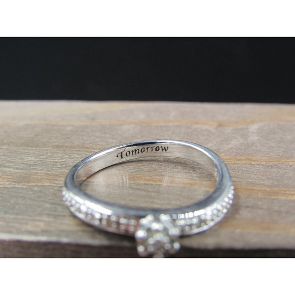 Size 8.25 Sterling Silver Tomorrow Diamonds Orb Band Ring - Picture 6 of 9